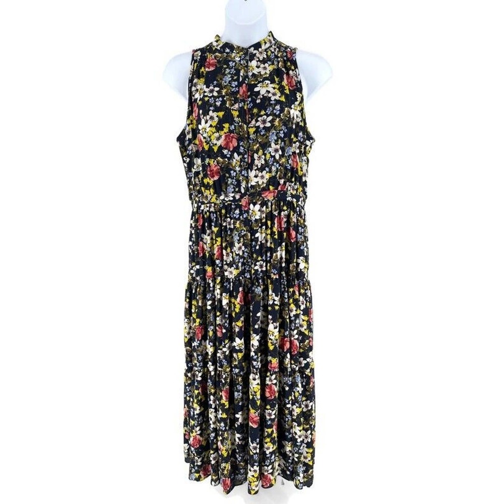 Black Floral Sleeveless Maxi Dress